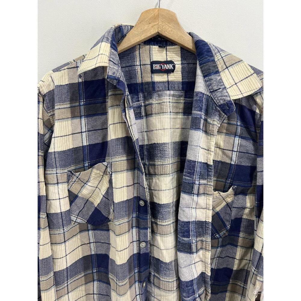 Vintage 80s 90s Big Yank Flannel shirt button thrashed - Picture 2 of 7